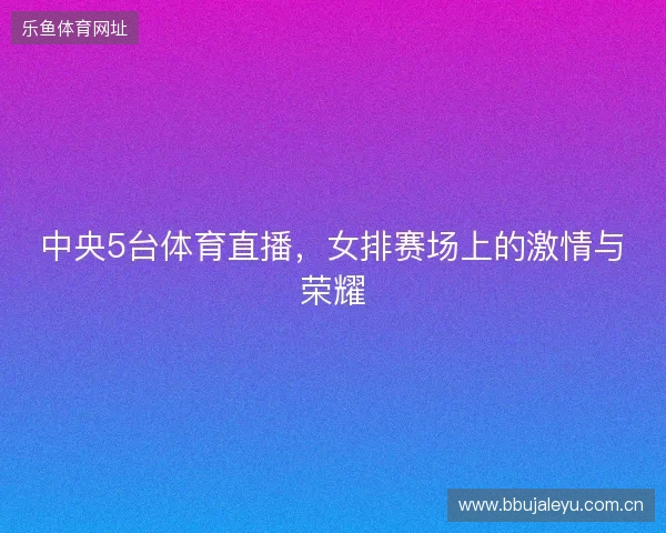 中央5台体育直播，女排赛场上的激情与荣耀