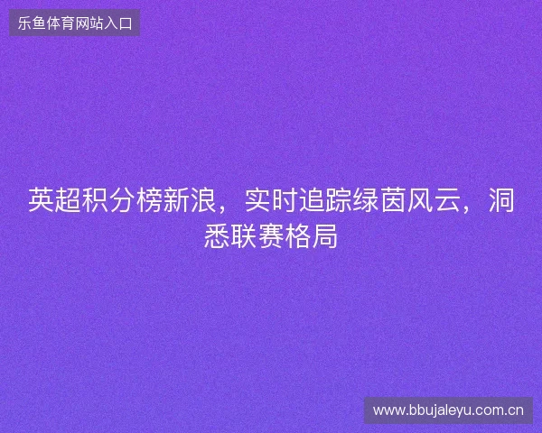 英超积分榜新浪，实时追踪绿茵风云，洞悉联赛格局