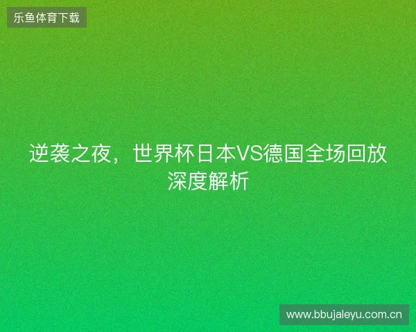 逆袭之夜，世界杯日本VS德国全场回放深度解析